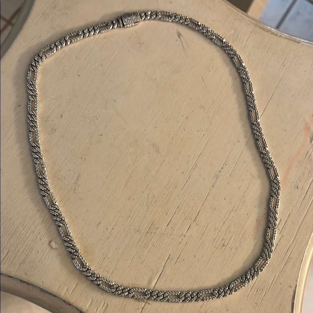 Classic Silver Figaro Chain Necklace